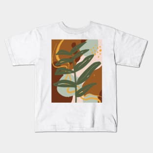 Abstract Leaf, Modern Minimal Art Kids T-Shirt